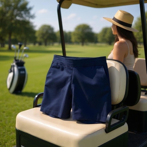 Talbots Navy Stretch Twill Elastic Flat Waist Shorts – Size 6P (Petite) - Picture 4 of 7